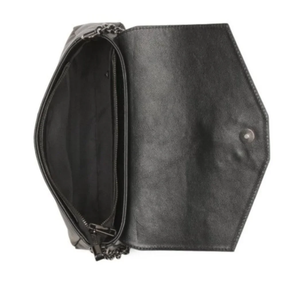 House of Harlow 1960 Gen Leather Crossbody Handbag Black Italy Bee Accent